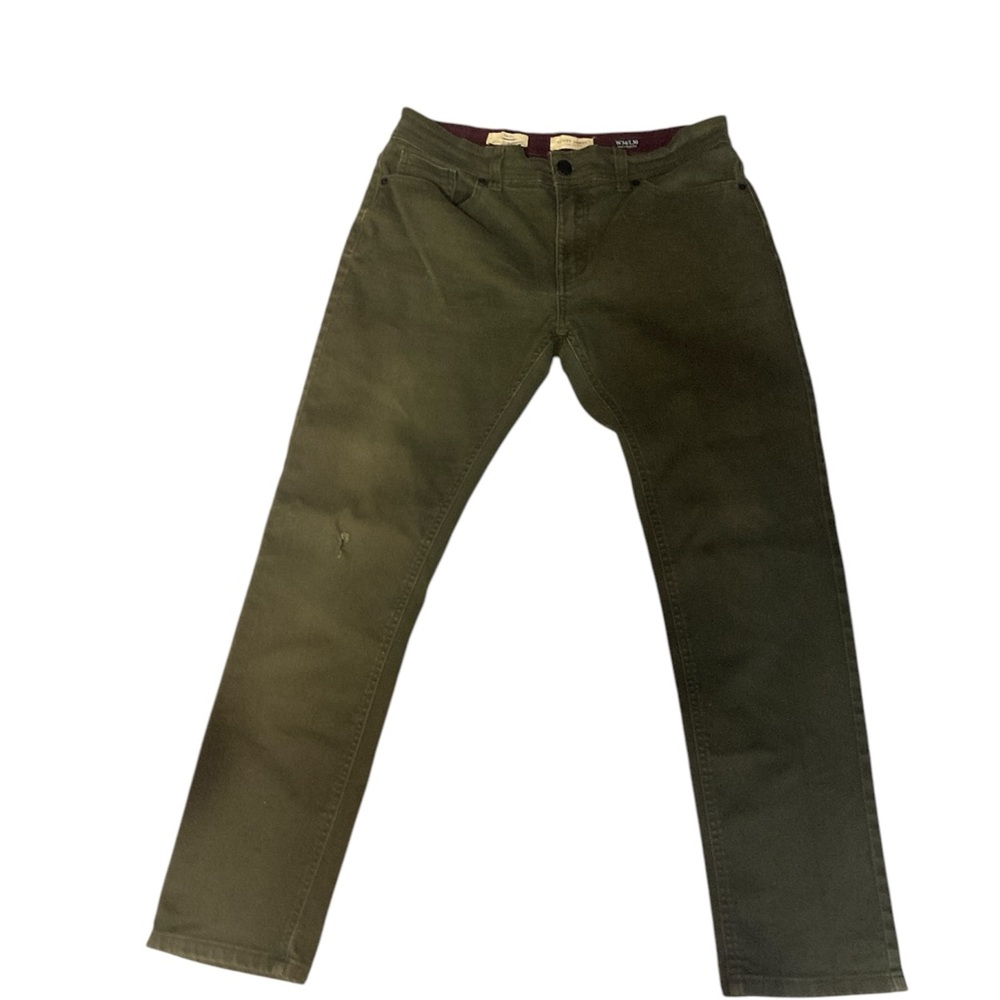 Scott James England Mens 34x30 Army Green Pants Slim Fit Strive